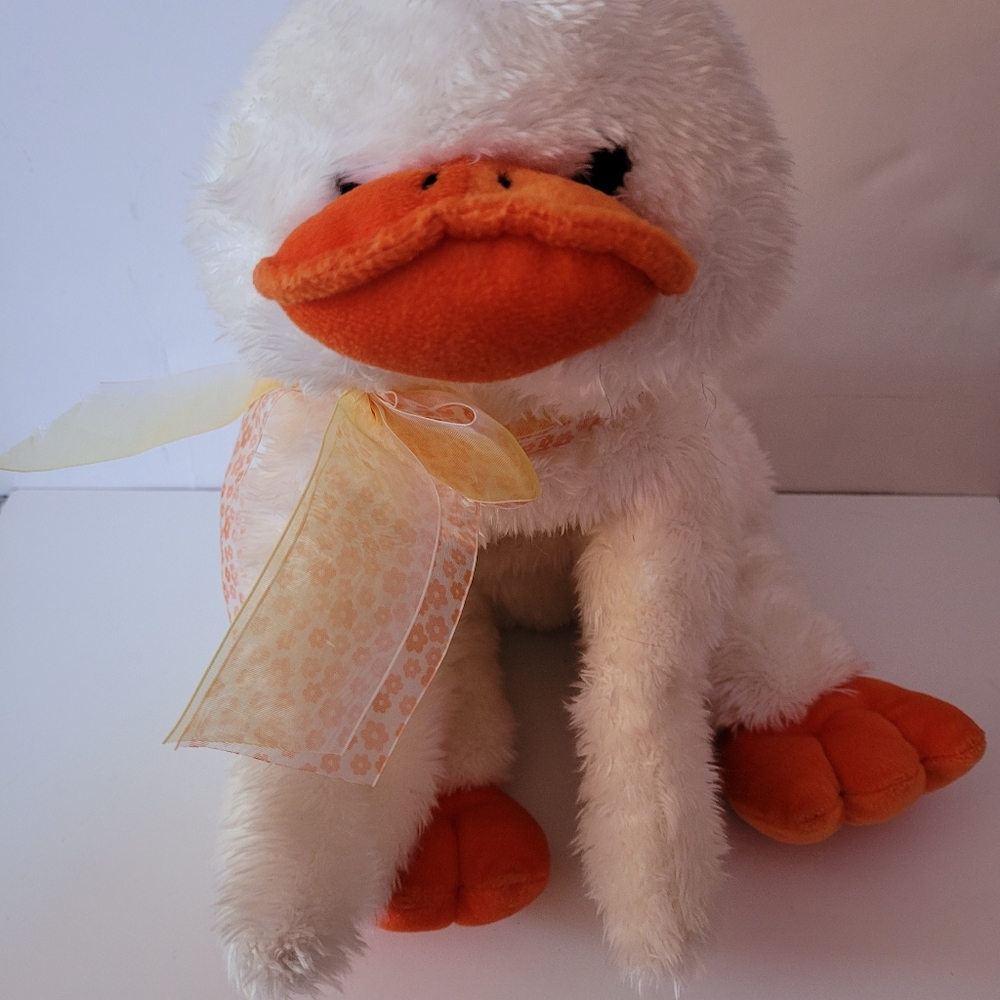 Caltoy Platypus Plush 19" White Orange Bill Bow